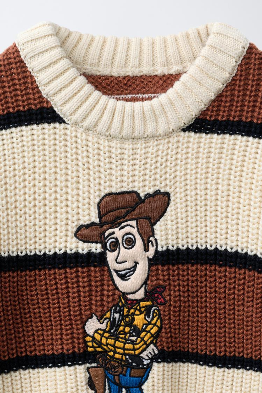 ZARA ДЖЕМПЕР В ПОЛОСКУ WOODY TOY STORY © DISNEY PIXAR, ЭКРЮ/КОРИЧНЕВЫЙ