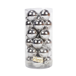 Новогодние шары 4 см (набор 24 шт) "Глянец", серебро (Серпантин)