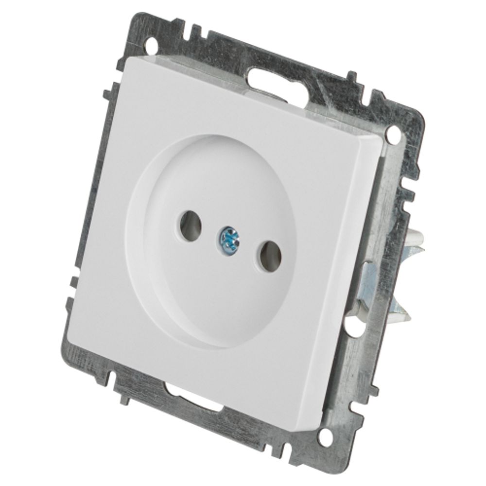 Розетка Intro Accent 6-201-01 2Р 16А-250В, IP20, СУ, AL/CU, белый | Intro