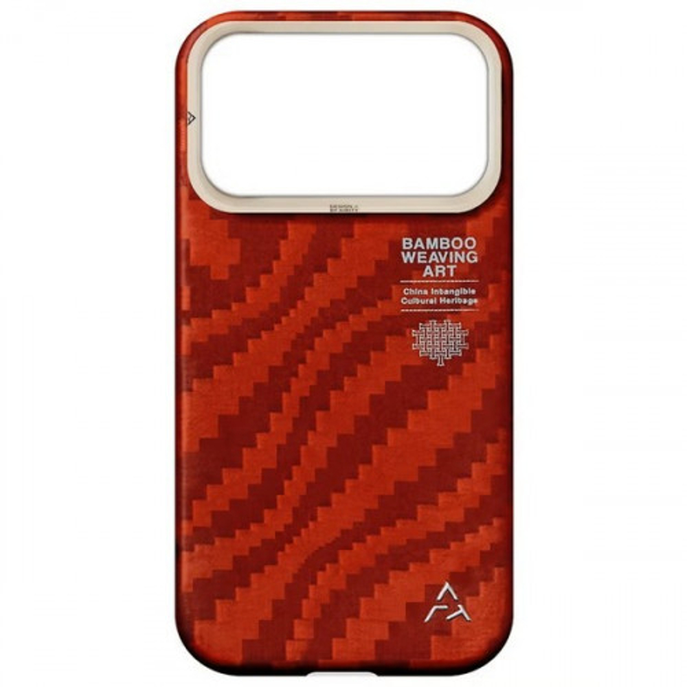 Чехол накладка AIRITY Bamboo Weaving Art case For IPhone 17 Pro Claret Red (красный)
