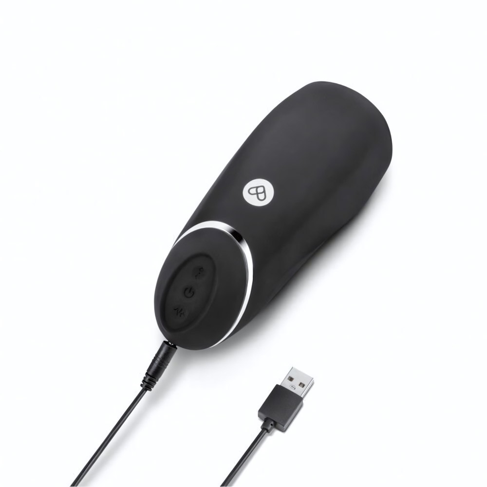 Черный перезаряжаемый мастурбатор для мужчин Pink Vibe (Цвет: черный)