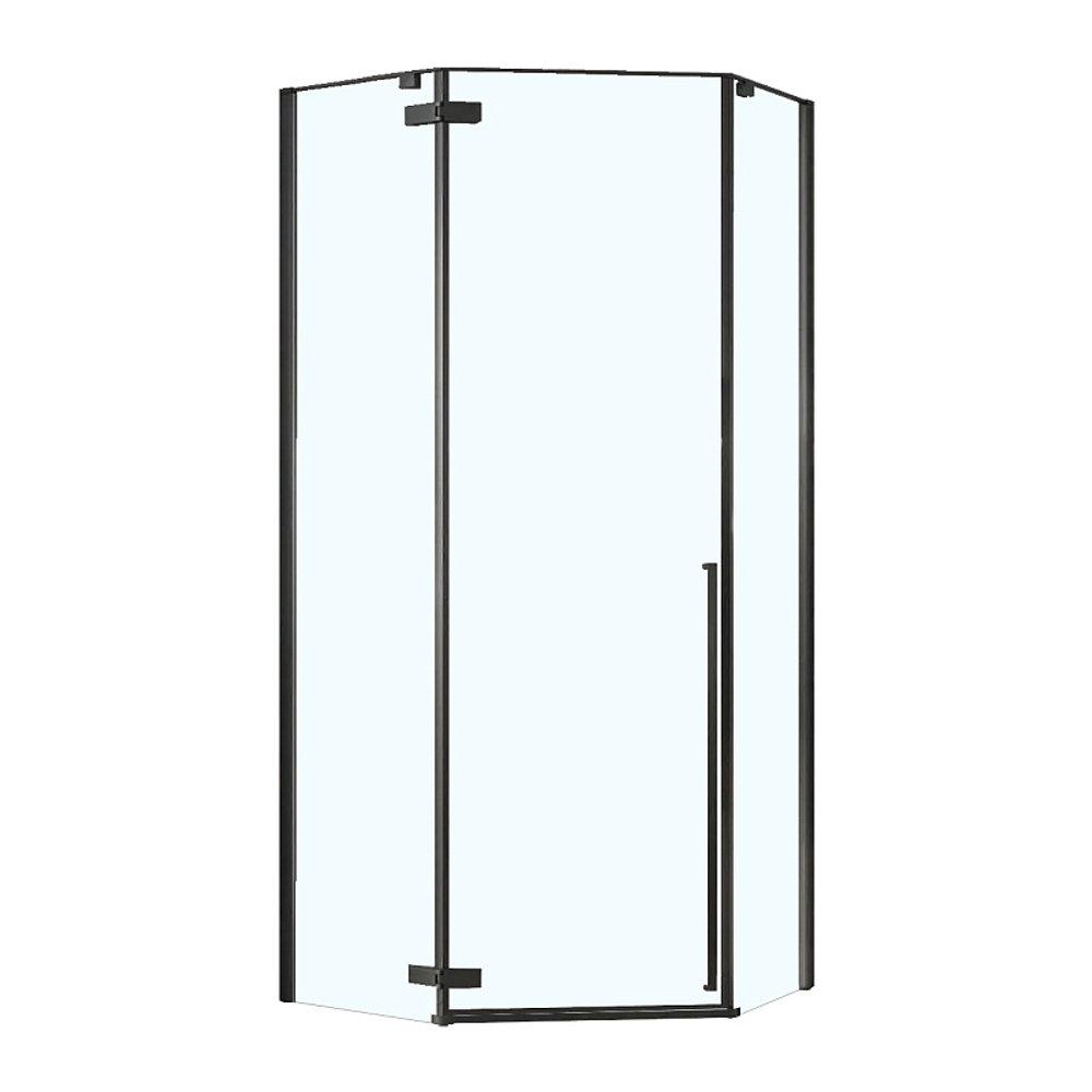 Душевое ограждение Loranto NEO 100x100x195 прозрачное закаленное стекло 8 мм, Easy clean, профиль черный, без поддона (CS-22107B-100)