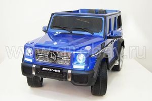 Детский электромобиль River Toys Mercedes-Benz-G65-AMG синий фото №4