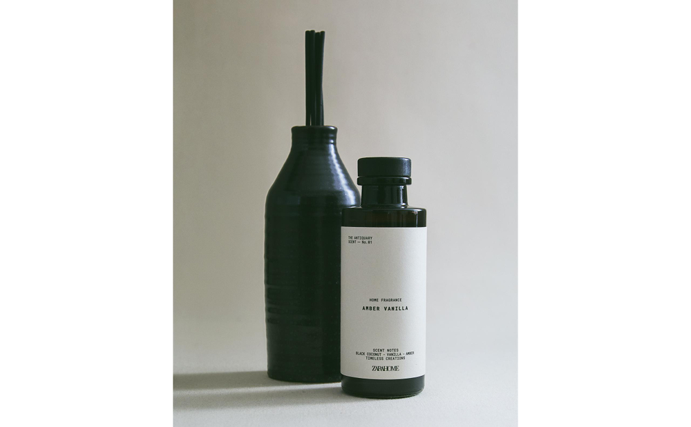 Zara Home Аромадиффузор Amber Vanilla 120 мл, тростниковые палочки микадо, аромат восточный древесный, Коричневый