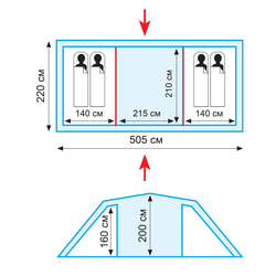 Tramp двухкомнатная палатка Brest 4 V2, зеленый