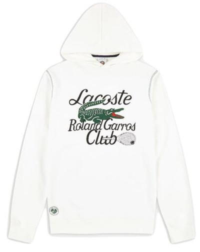 Мужская теннисная кофта Lacoste SPORT Roland Garros Edition Hoodie - white