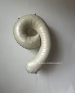К Шар 32''81 см "Цифра 9" Белый песок Сатин (БГ-60)