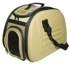 Складная сумка-переноска для собак и кошек до 6 кг, Ibiyaya, бежевая
