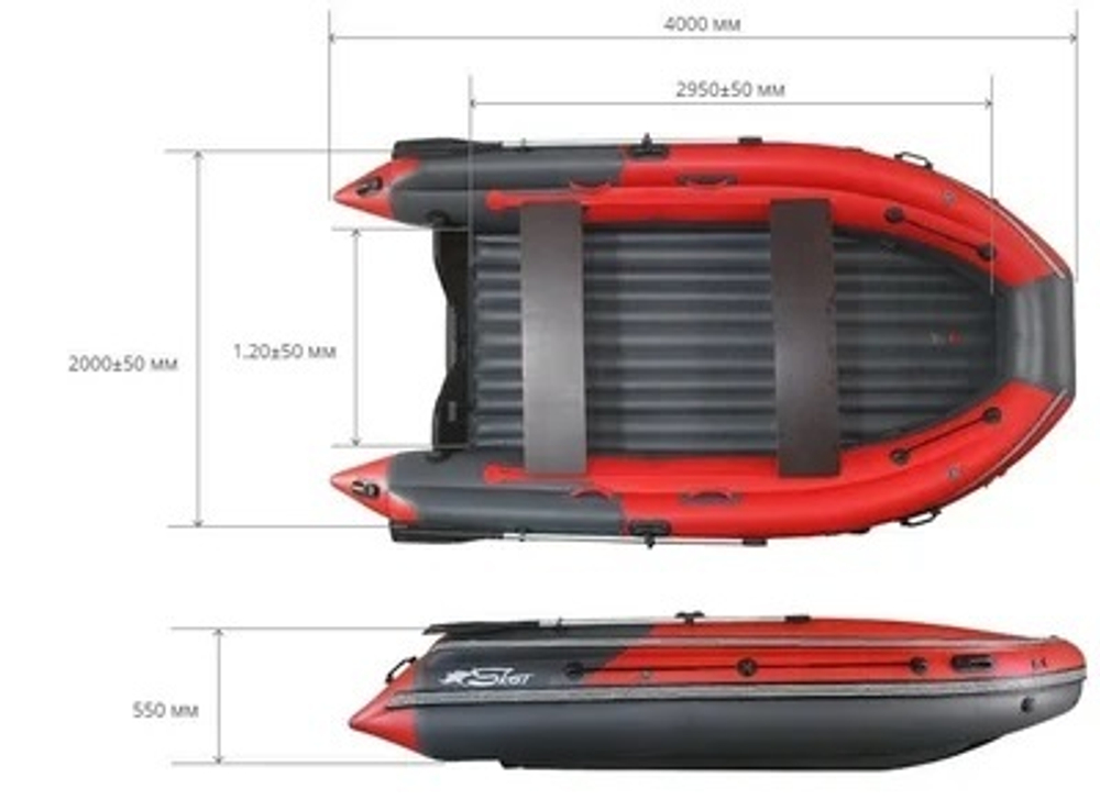 Лодка ПВХ SKAT ТРИТОН 400NDFi с интегрированным фальшбортом