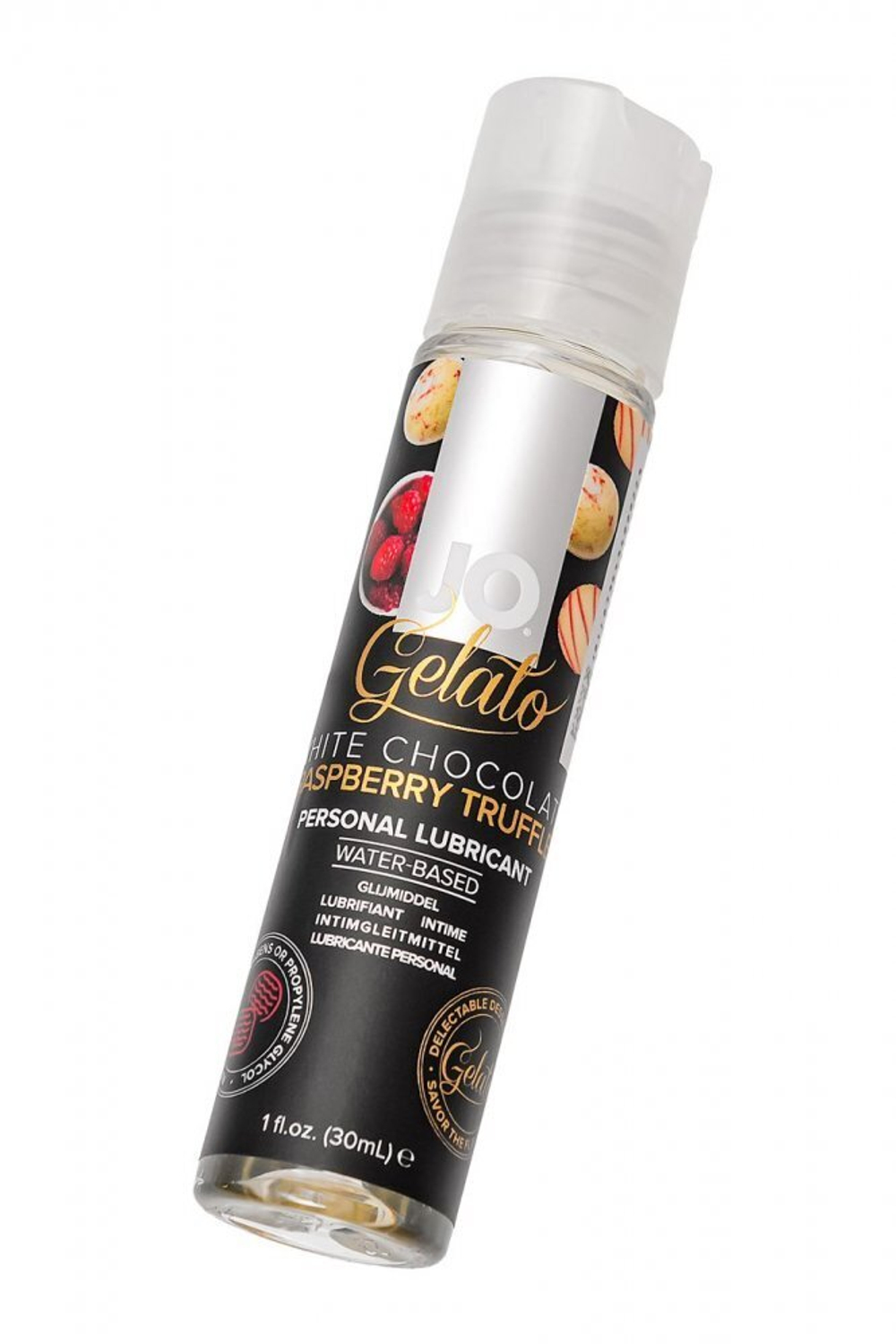 Съедобный лубрикант JO Gelato трюфели из белого шоколада с малиной 30 мл
