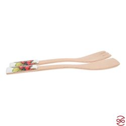 Cалатник круглый с деревянными ложками NUOVA CER Лесные ягоды 26 см