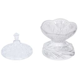 Сахарница стеклянная с крышкой Боа Белый