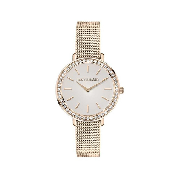 Часы Boccadamo Focus Rosegold FC003 BW/RG  с минеральным стеклом, кристаллами Swarovski