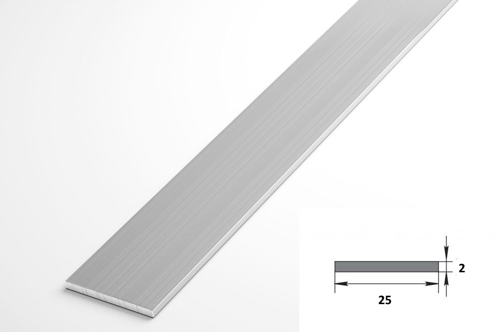 Алюминиевая полоса 2х25 L=2м