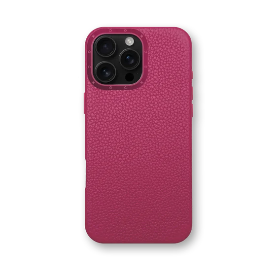 Чехол для iPhone 16 - Зернистая кожа - розовый