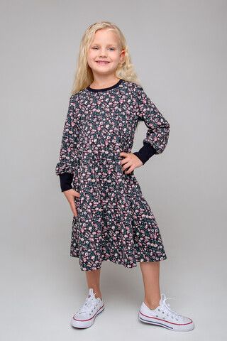 Платье  для девочки  КР 5777/черный,мильфлер к355