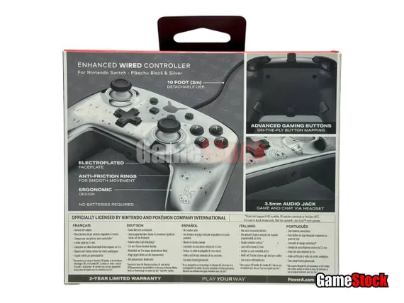 Геймпад проводной PowerA Wired Controller для Nintendo Switch (Pikachu Black & Silver)