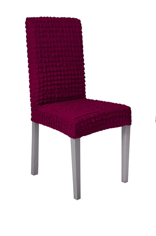 Чехол на стул без оборки со спинкой, цвет Бордовый