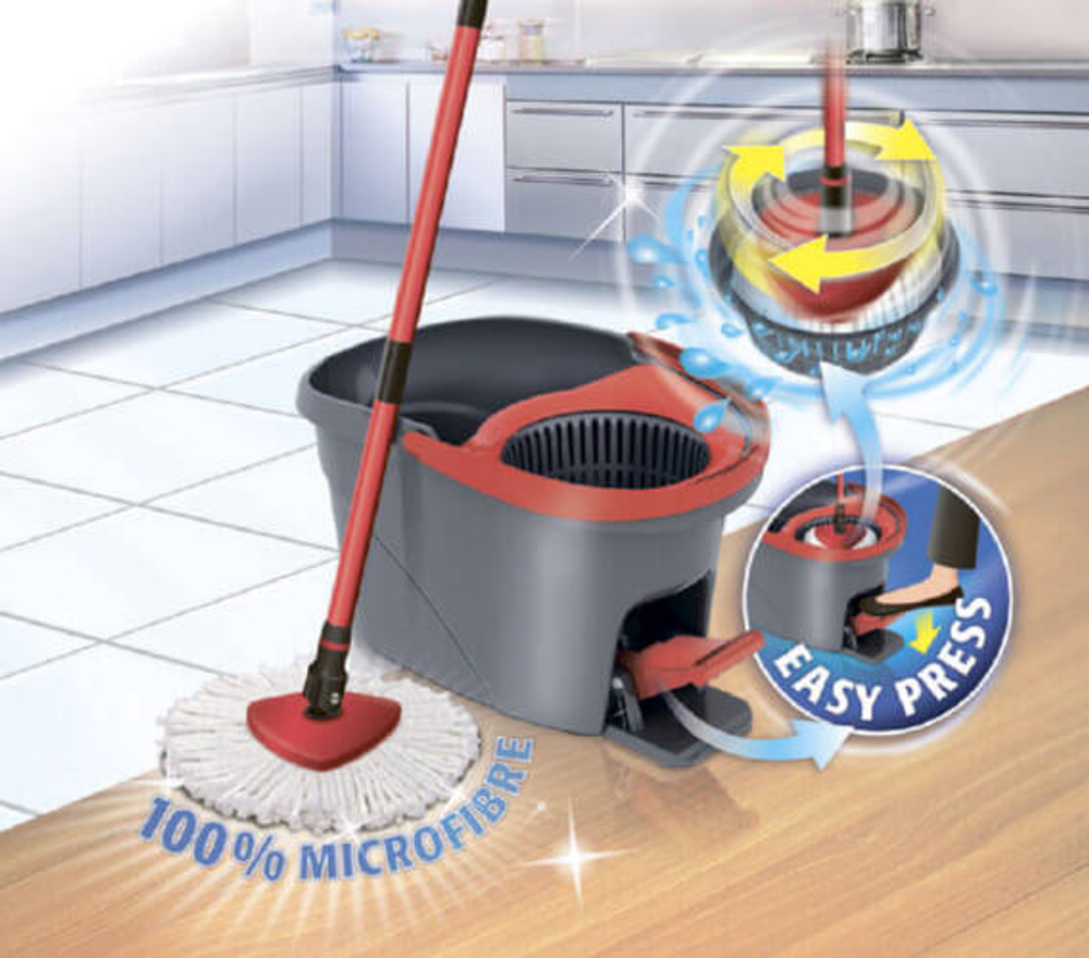 Швабра кругл с ведром EasyWring(педаль) 140825