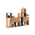 Полка настенная,70х28х35, Эдгар, полка настольная и напольная, для ванной и спальни, стеллаж модульный, черный дуб, La Redoute