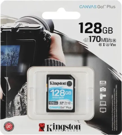 Карта памяти Kingston SDXC 128Gb Class 10 UHS-I U3 170/90 Mb/s