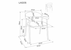 Стул SIGNAL LAGOS D Raven 22 бежевый/дуб