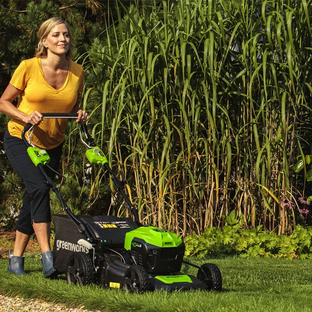 Газонокосилка аккумуляторная Greenworks GD40LM46SP 40В (1 x 8 Ач, ЗУ) нож 46 см, 2506807UH