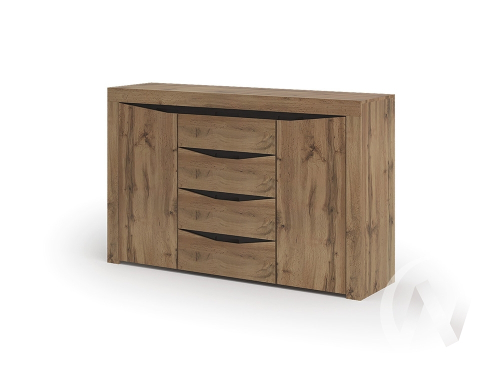 Комод 2 двери/4 ящика Спальня Паола КМ 702 (дуб крафт золото)