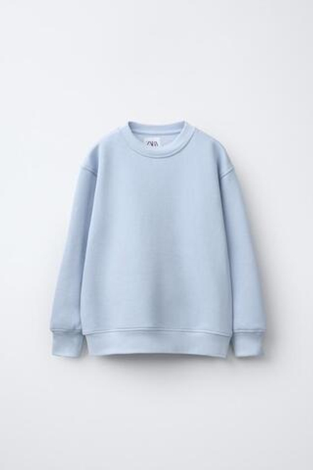 ZARA ОДНОТОННАЯ ТОЛСТОВКА, ГОЛУБОЙ