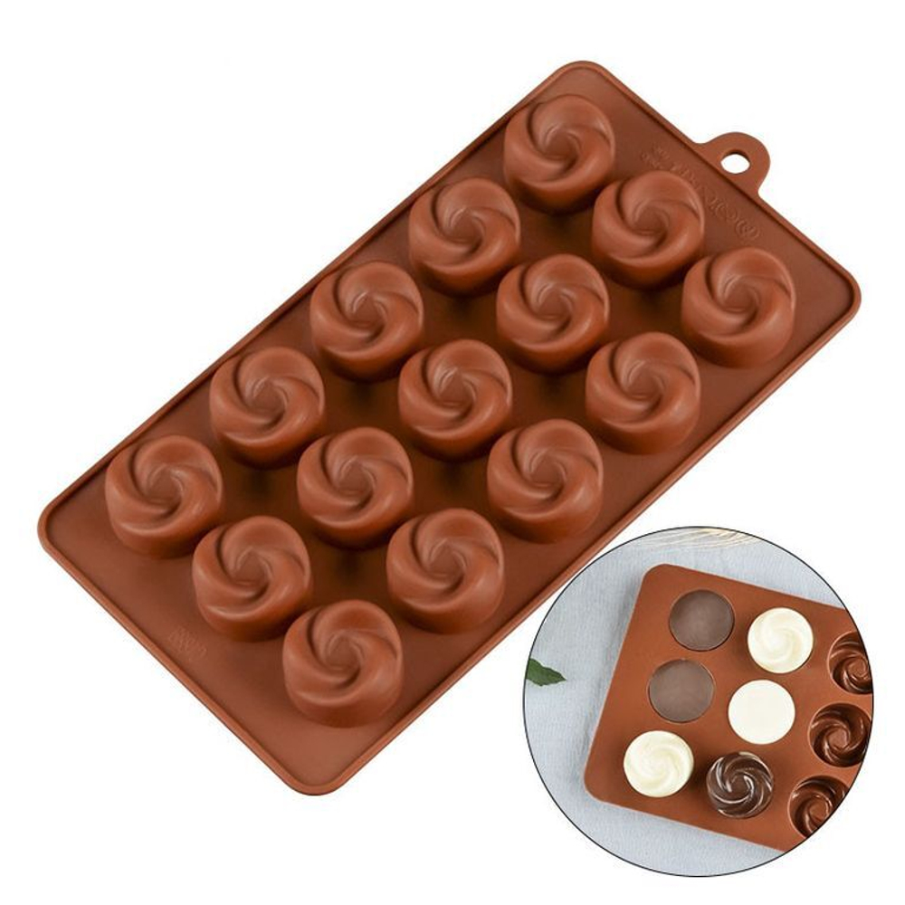 Форма силиконовая «Завитки» 15 ячеек