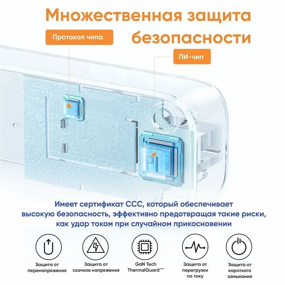 Сетевой фильтр (удлинитель) UGREEN CD286 (25357) с розетками 30W 3AC Power Strip with Master Switch (2A1C) EU. Цвет: белый