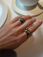 Кольцо с римскими цифрами многослойное