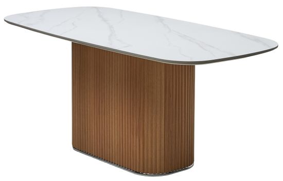 Стол TAMPA 180 цвет БЕЛЫЙ, керамика / Каркас OAK