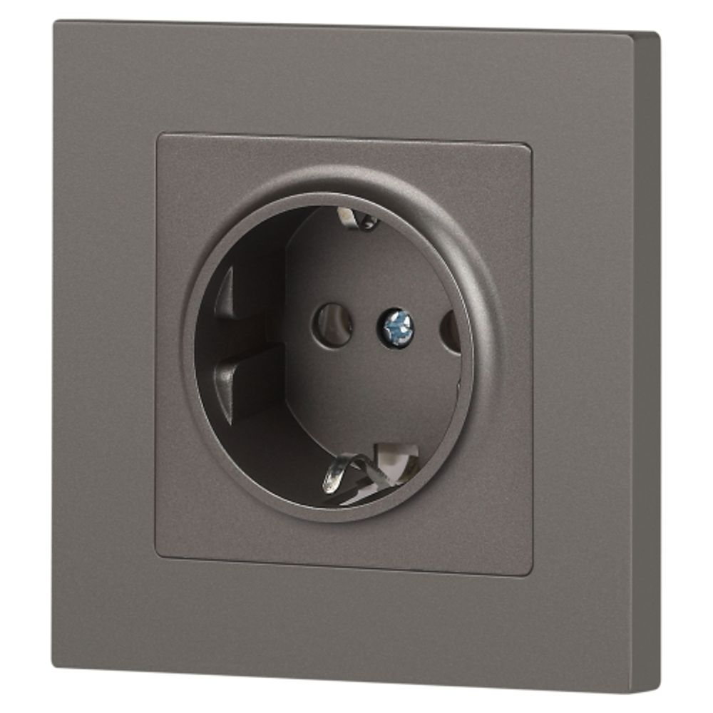 Розетка Intro Accent 6-202-09 2P+E Schuko 16А-250В IP20 СУ AL/CU титан | Intro