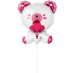 Шар Фольгированный Мишка белый с цветами (Белый)