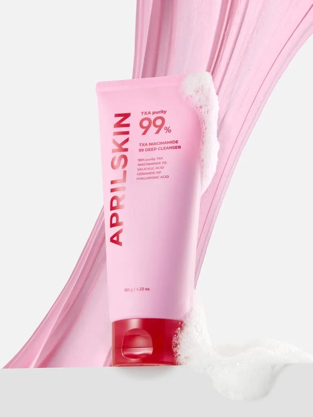 APRILSKIN Осветляющая пенка для умывания с транексамовой кислотой TXA Niacinamide Toning Shot 99 Deep Cleanser 120 гр