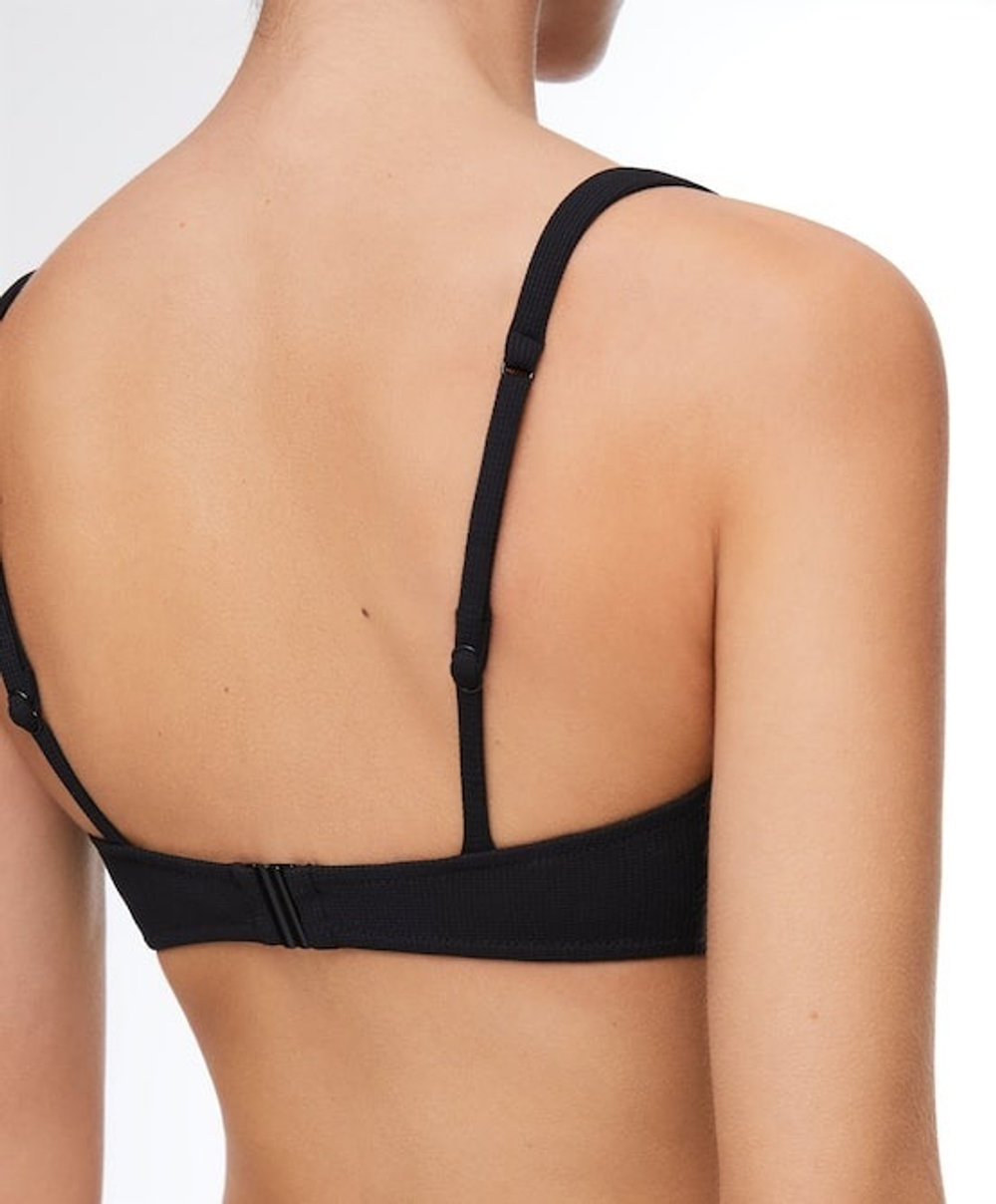 OYSHO Топ бикини халтер из ткани пике, черный