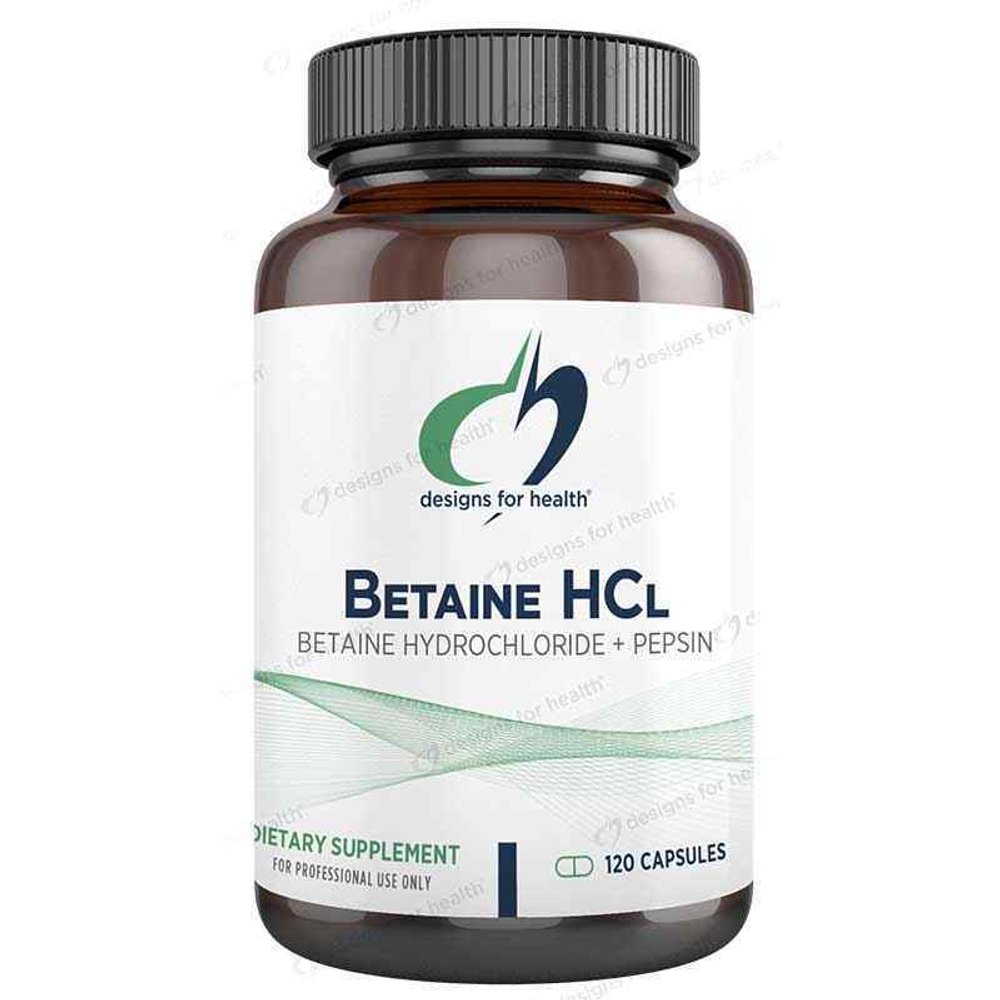 Designs For Health - BHC120 - Betaine HCl with Pepsin - 120 capsules