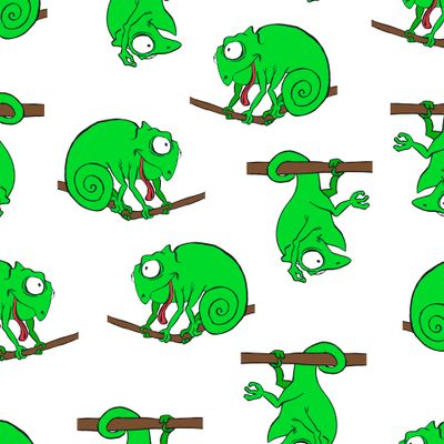 хамелеоны на белом.тропики