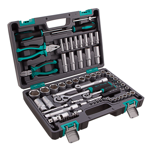 14108 Набор инструментов, 1/2", 1/4", CrV, 69 предм.// Stels