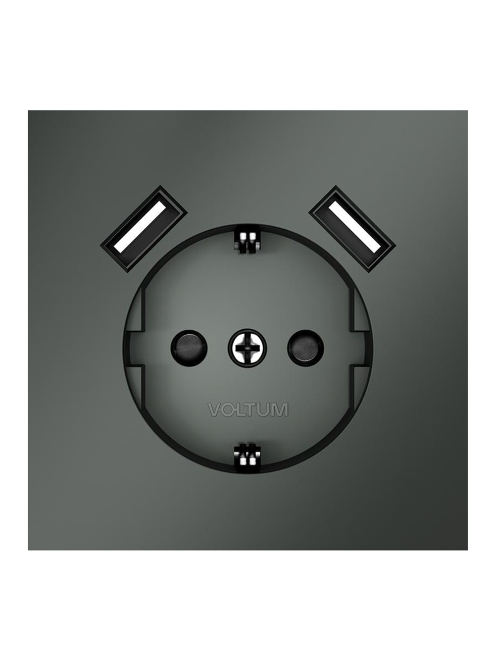 Розетка 1-м СП S70 16А с USB A+A с заземл. защ. шторки механизм титан Voltum VLS040406