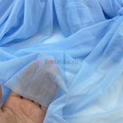 Сетка эластичная голубая однотонная, цв. 3090