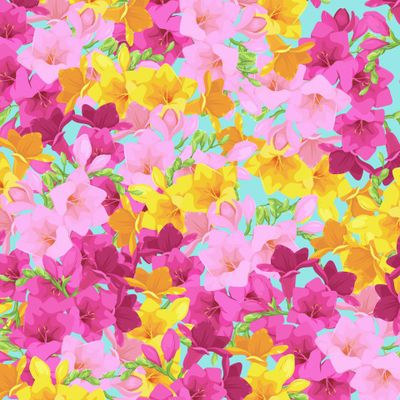 Красивые цветы фрезии. Весенний рисунок