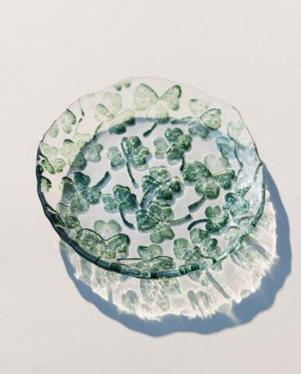 Zara Home тарелка пирожковая из стекла, цвет зелёный, 15 см