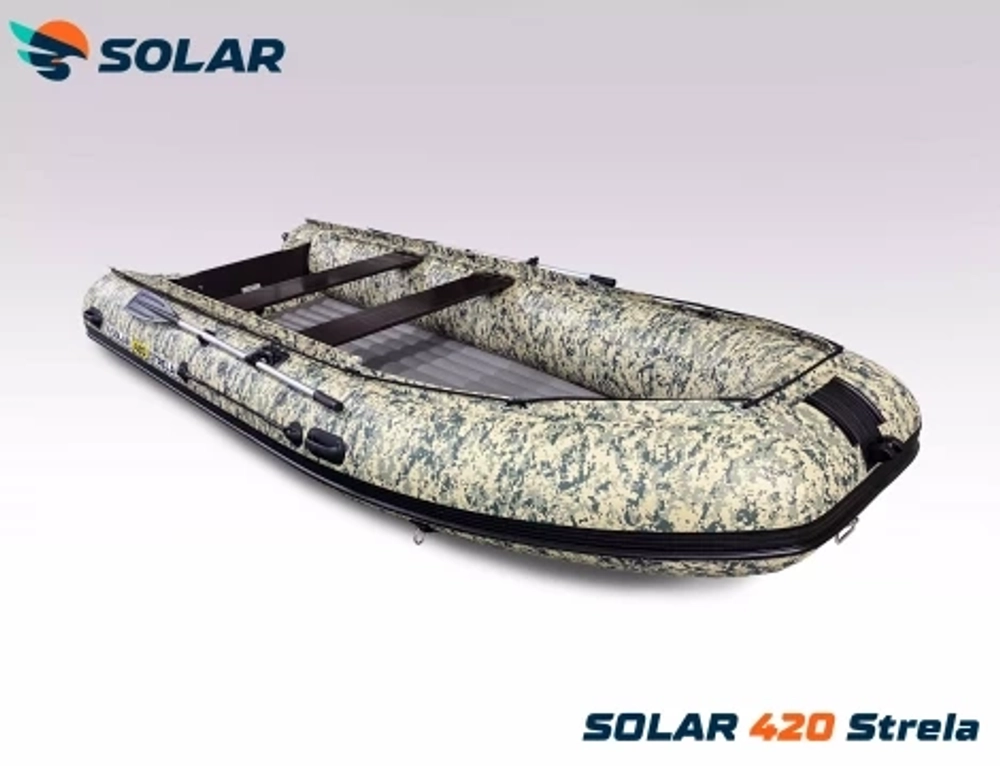 Лодка надувная моторная solar-420 strela jet tunnel