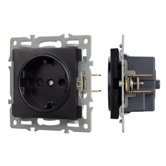 Механизм электрической розетки SCT-MEU1-PL-BK (250V, 16A) Arlight 043731