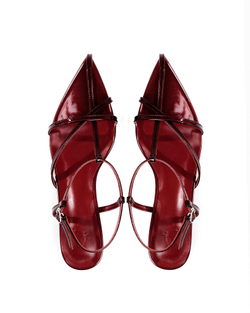 Босоножки лакированные из натуральной кожи бордовый