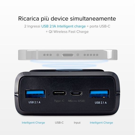 Powerbank SBS 10000 mAh Qi / TEBB10000WIRCK