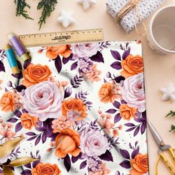 Ткань премиум интерлок розовые акценты