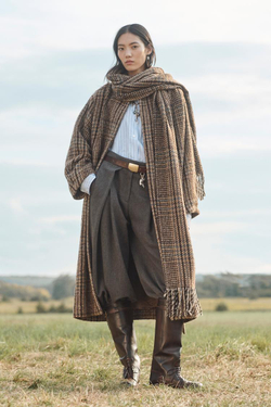 ZARA ПАЛЬТО ИЗ СМЕСОВОЙ ШЕРСТИ, КОРИЧНЕВЫЙ